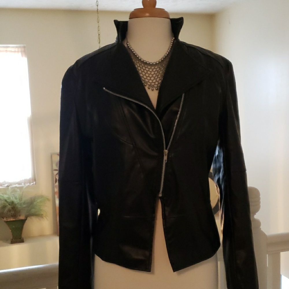 Faux leather, vegan friendly jacket